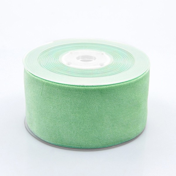 

PandaHall Polyester Velvet Ribbon for Gift Packing and Festival Decoration, Pale Green, 2 inch(50mm), about 20yards/roll(18.29m/roll) Velvet...