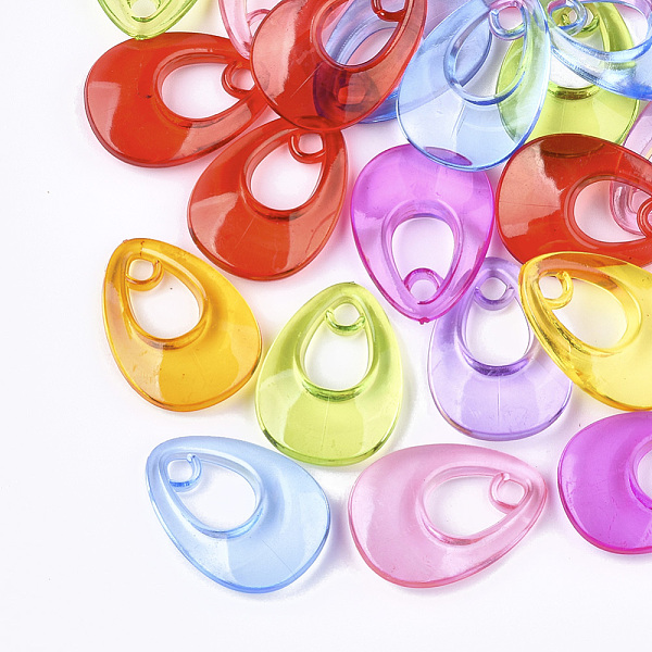 

PandaHall Transparent Acrylic Pendants, teardrop, Mixed Color, 26x18x5.5mm, Hole: 2mm, about 465pcs/500g Acrylic Teardrop Multicolor