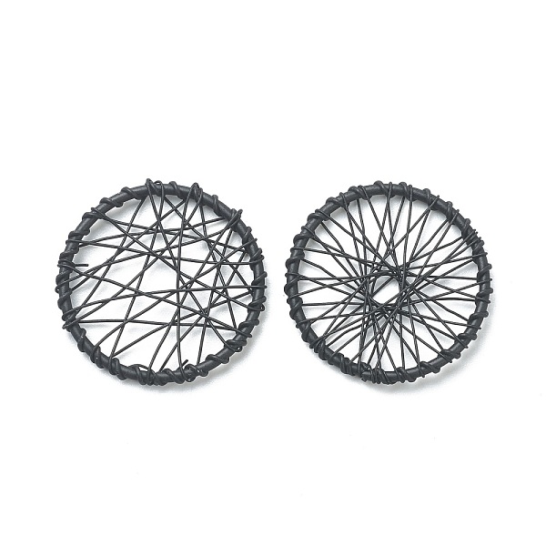 

PandaHall Spray Painted Alloy Pendants, Bicycle Wheel Charm, Black, 30x2.5mm Alloy Flat Round Black