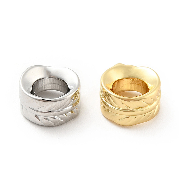 

PandaHall Brass Spacer Beads, Cadmium Free & Lead Free, Feather, Platinum & Golden, 8x4.5mm, Hole: 4mm Brass Feather