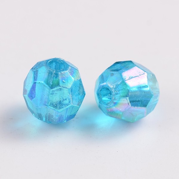 

PandaHall Eco-Friendly Transparent Acrylic Beads, Faceted, Round, AB Color, Deep Sky Blue, 6mm, Hole: 1mm, about 5000pcs/500g Acrylic Round...