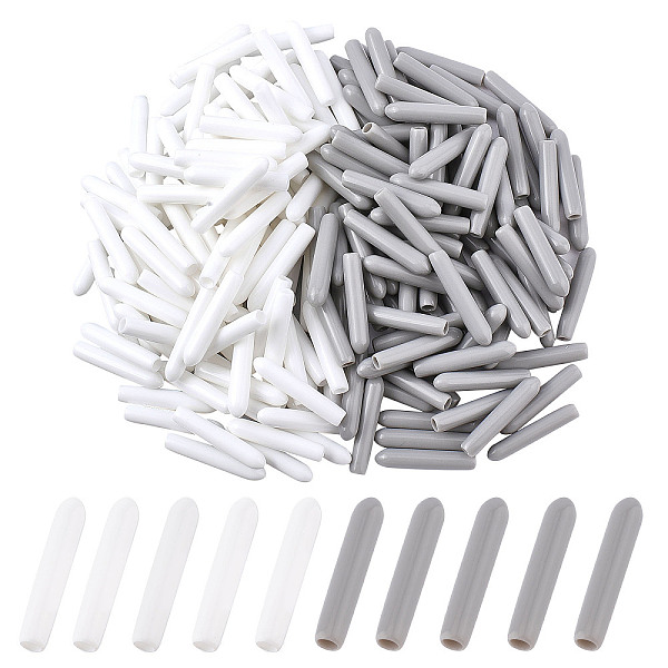 

PandaHall 200Pcs 2 Colors Plastic End Caps, Column, Mixed Color, 24~25x5mm, 100pcs/color Plastic Multicolor