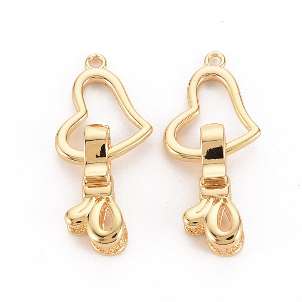 

PandaHall Brass Fold Over Clasps, Nickel Free, Bowknot with Heart, Real 18K Gold Plated, Heart: 18x13x1.5mm, Hole: 1.5mm, Bowknot: 18x8x6mm...