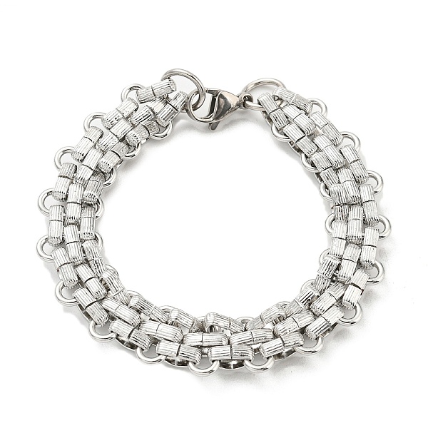 

PandaHall 304 Stainless Steel Mesh Chain Bracelets, Stainless Steel Color, 8-1/8 inch(20.5cm) 304 Stainless Steel