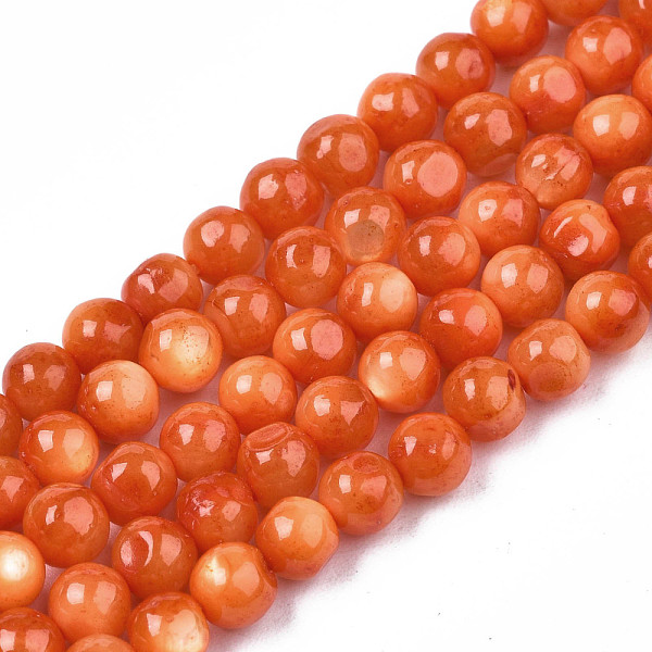 

PandaHall Natural Freshwater Shell Beads Strands, Dyed, Round, Coral, 4mm, Hole: 0.8mm, about 97~99pcs/strand, 14.88 inch~15.16 inch..., Red
