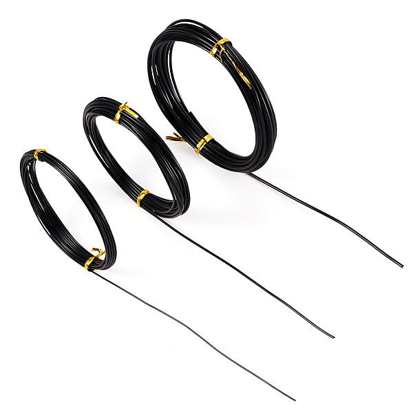 3 Rolls 3 Styles Round Aluminum Wire
