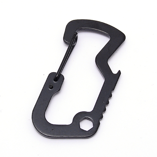 

PandaHall Stainless Steel Keychain Clasp Findings, with Bottle Opener Function Business, Rectangle, Electrophoresis Black, 66.5x32.5x8mm...