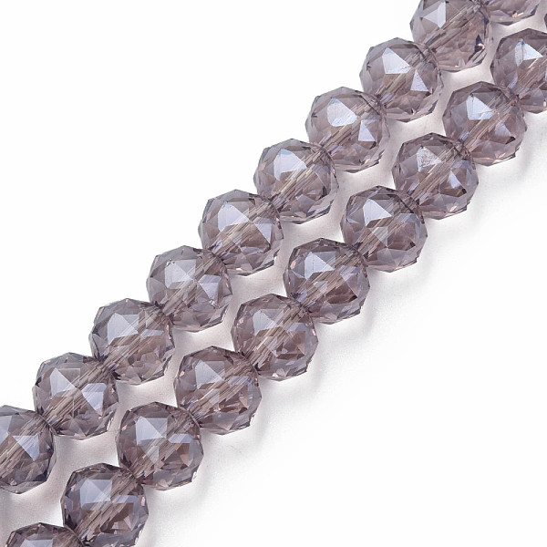 

PandaHall Electroplate Transparent Glass Beads Strands, Faceted, Round, Old Rose, 10x8.5mm, Hole: 1.2mm, about 60pcs/strand, 20.47 inch...