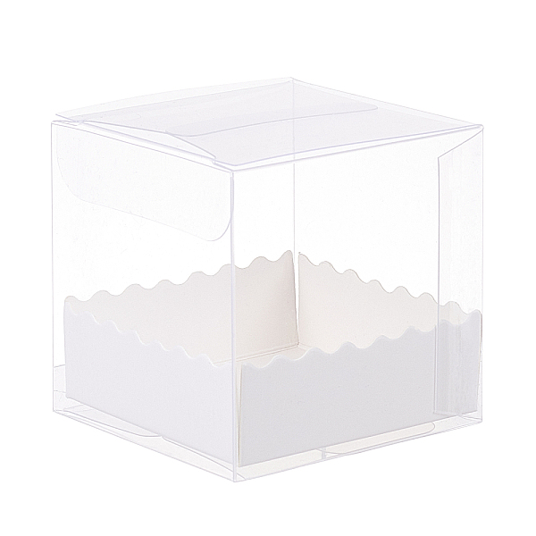 

PandaHall Foldable Transparent PVC Boxes, with Paper Pedestal, Clear, Boxes: 20pcs/set, Pedestal: 20pcs/set Plastic Square Clear