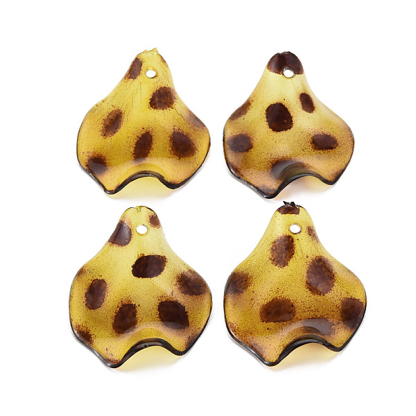 

PandaHall Transparent Acrylic Pendants, Leaf with Polka Dot Pattern, Gold, 25x25x9mm, Hole: 1.6mm Acrylic Leaf Gold