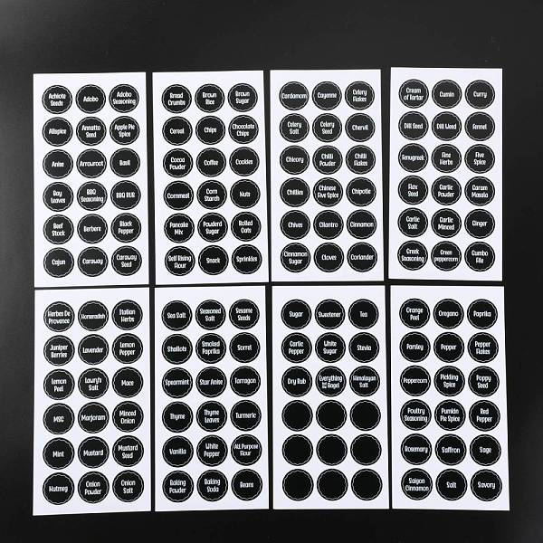 

PandaHall Waterproof PVC Self-Adhesive Sealing Stickers, Label Paster Picture Stickers, for Spice Label Bottle, Flat Round with Word Pattern...