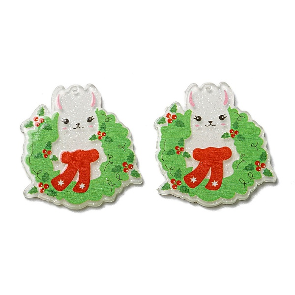

PandaHall Acrylic Pendants, Alpaca, Lime Green, 36x33x2mm, Hole: 1.2mm Acrylic Alpaca