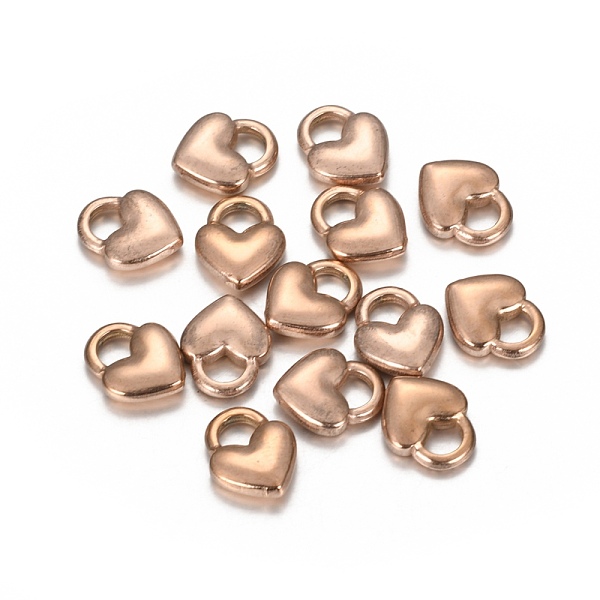 

PandaHall Ion Plating(IP) 304 Stainless Steel Charms, Heart Lock, Rose Gold, 11x9x3mm, Hole: 3x4mm 304 Stainless Steel Heart
