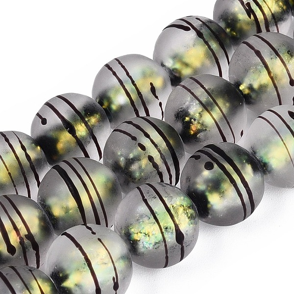 Brins de perles en verre dépoli faites à la main
