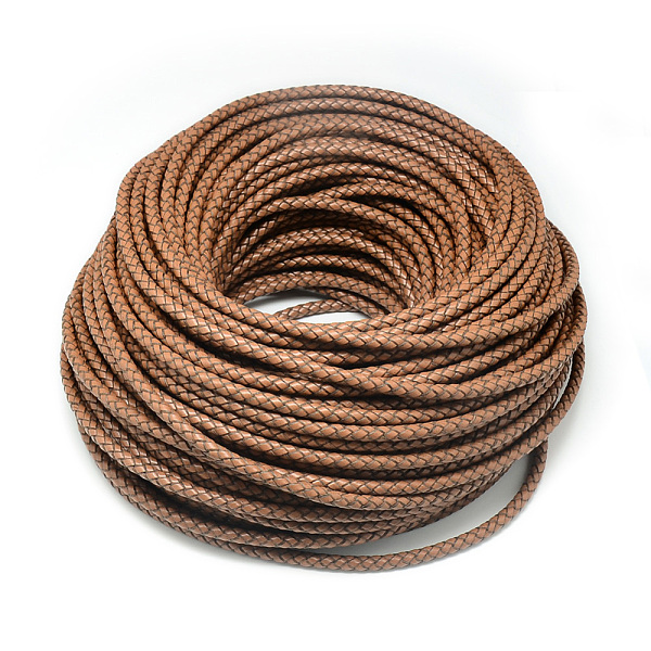 

PandaHall Leather Braided Cord, Goldenrod, 6mm, about 54.68 yards(50m)/bundle Leather Round Gold