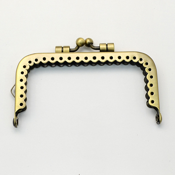 

PandaHall Iron Purse Frame Handle for Bag Sewing Craft Tailor Sewer, Antique Bronze, 55x89x9mm Iron