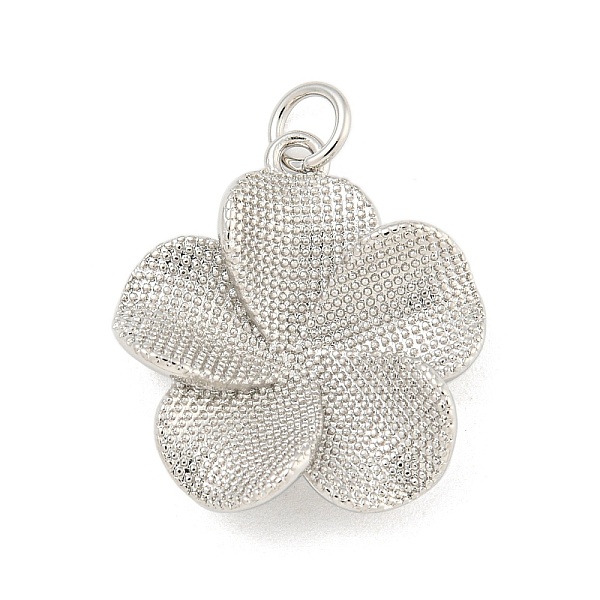 

PandaHall Rack Plating Brass Pendants, with Jump Ring, Long-Lasting Plated, Cadmium Free & Lead Free, Flower, Platinum, 21x19x4mm, Hole: 3mm...