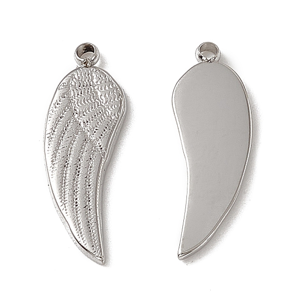 

PandaHall 201 Stainless Steel Pendants, Wing Charm, Stainless Steel Color, 18x6x1.5mm, Hole: 1.2mm 201 Stainless Steel Wing