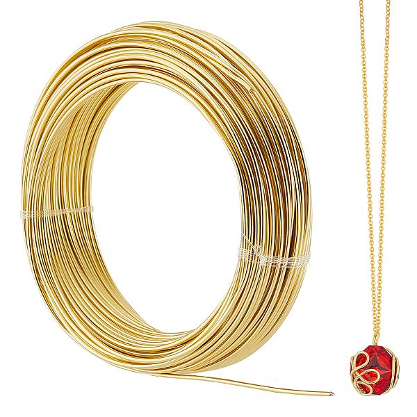 

PandaHall SUNNYCLUE 25M Aluminum Wire 1.5mm Gold Crafting Wire 15 Gauge Bendable Craft Metal Wire Jewelry Craft Wire Bendable Aluminum Metal...