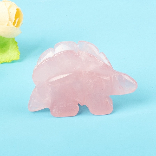 

PandaHall Natural Rose Quartz Display Decorations, Reiki Energy Stone Figurine, Dinosaur, 30x47x28mm Rose Quartz Dinosaur