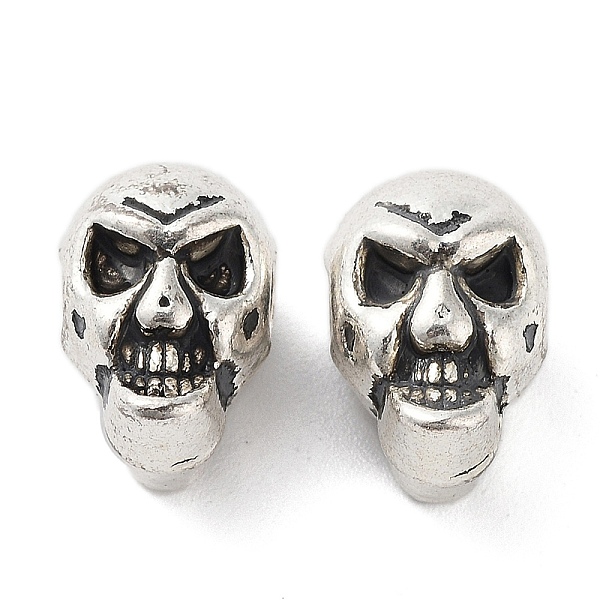 

PandaHall Tibetan Style Alloy Beads, Cadmium Free & Lead Free, Skull, Antique Silver, 14x9.5x10mm, Hole: 3mm, about 270pcs/1000g Alloy Skull