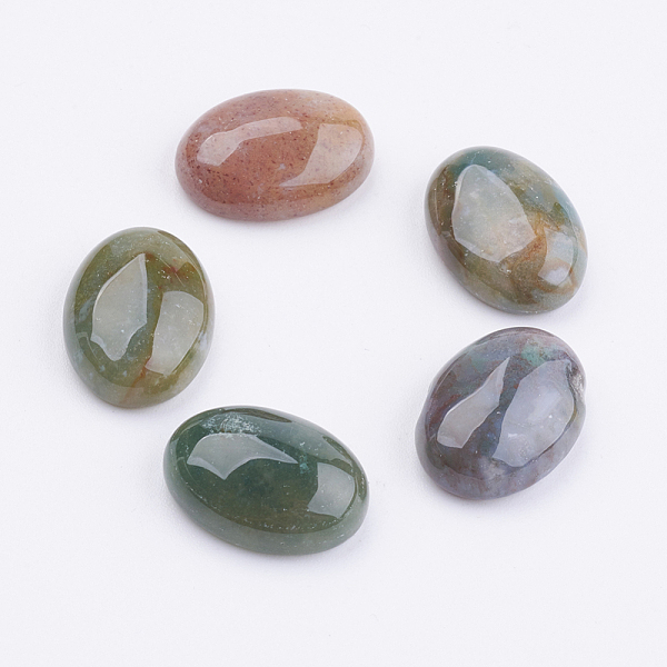 

PandaHall Natural Indian Agate Cabochons, Oval, 18x13x6mm Indian Agate Oval