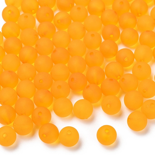 

PandaHall Round Transparent Acrylic Beads, Frosted, Orange, 10mm, Hole: 2mm Acrylic Round Orange
