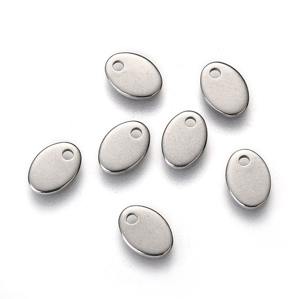 

PandaHall 304 Stainless Steel Chain Extender Drop, Stamping Blank Tag, Oval, Stainless Steel Color, 7x5x0.6mm, Hole: 1.2mm 304 Stainless...