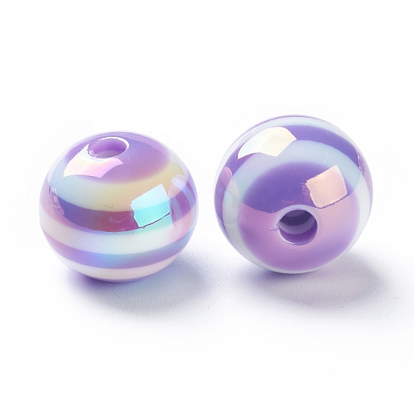 

PandaHall Stripe Resin Beads, AB Color, Rondelle, Medium Orchid, 15.5~16x13.5~14.5mm, Hole: 2.5~3.5mm Resin Rondelle