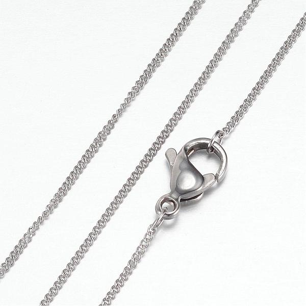 

PandaHall 304 Stainless Steel Curb Chain Necklaces, with Lobster Claw Clasps, Stainless Steel Color, 19.8 inch(50.5cm), 1mm 304 Stainless...