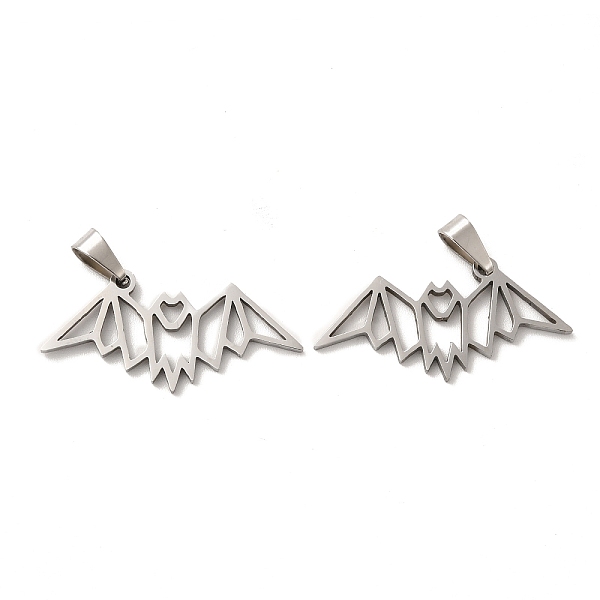 

PandaHall 201 Stainless Steel Pendants, Bat Charm, Stainless Steel Color, 15.5x31.5x1.5mm, Hole: 6.5x3mm 201 Stainless Steel Bat