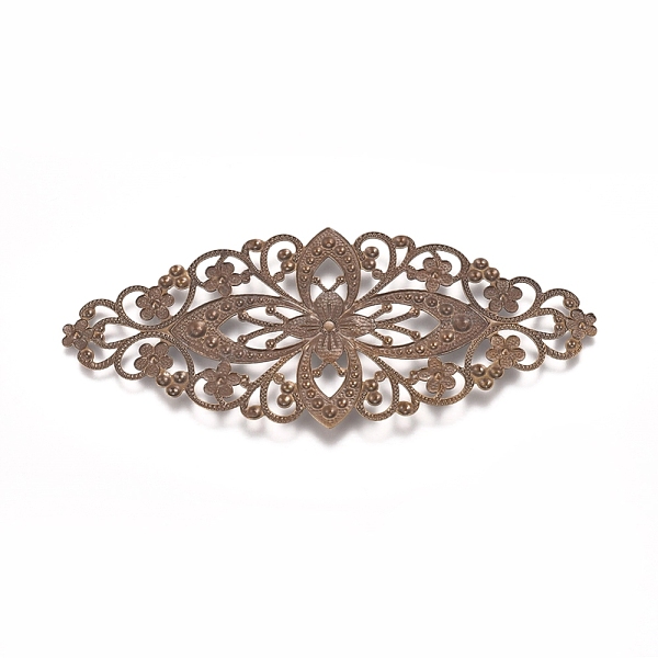 

PandaHall Brass Filigree Joiners, For DIY Bookmark Making, Flower, Antique Bronze, 82x35x0.8mm Brass Flower