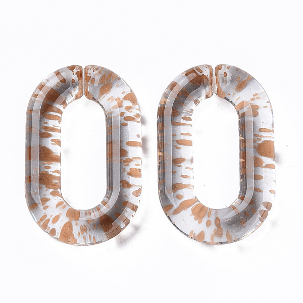 

PandaHall Transparent Acrylic Linking Rings, Quick Link Connectors, for Cable Chains Making, Oval, Camel, 31x19.5x5mm, Inner Diameter..., Brown