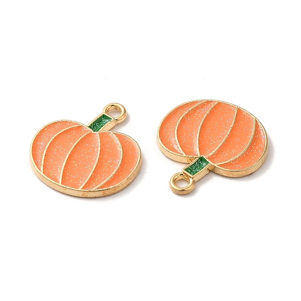 

PandaHall Light Gold Plated Alloy Enamel Pendants, Cadmium Free & Nickel Free & Lead Free, Pumpkin Charm, Orange, 20x18.5x2mm, Hole: 1.8mm...