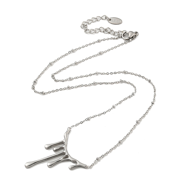 

PandaHall 304 Stainless Steel Necklace, Droplet Lava, Stainless Steel Color, 16-1/2 inch(42cm) 304 Stainless Steel Teardrop