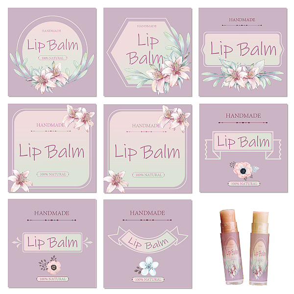 

PandaHall CRASPIRE Lip Balm Labels 80pcs Homemade Lip Balm Labels 2” Clear Lip Balm Labels for Tubes Printable Waterproof Lip Balm Stickers..., Purple