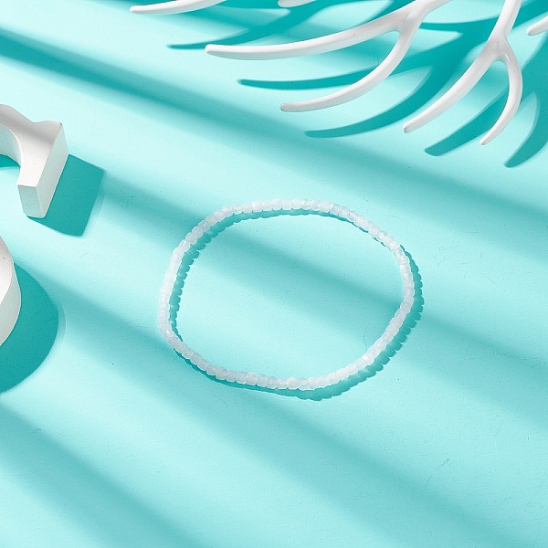 

PandaHall Natural Blue Lace Agate Cube Beaded Stretch Bracelet for Women, Inner Diameter: 2-1/8 inch(5.5cm) Blue Lace Agate