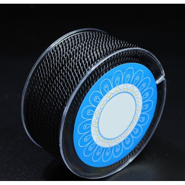 

PandaHall Round Nylon Cords, Milan Cords/Twisted Cords, Black, 2.5mm, about 10.93 yards(10m)/roll Nylon Black