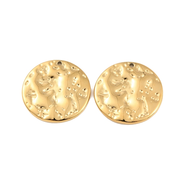 

PandaHall Ion Plating(IP) 304 Stainless Steel Pendants, Textured Flat Round Charm, Real 18K Gold Plated, 20x2mm, Hole: 1mm 304 Stainless...