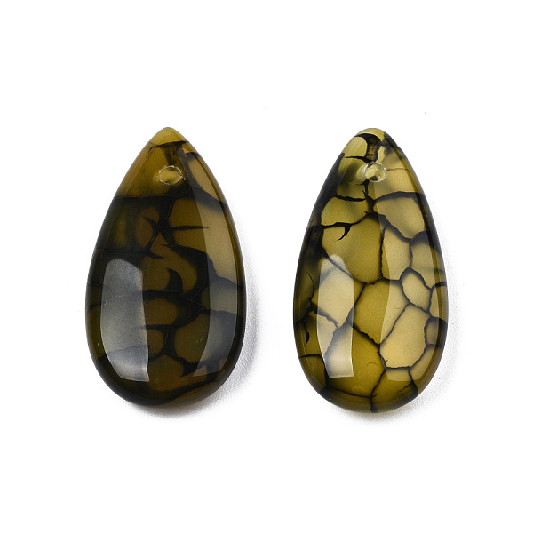 

PandaHall Natural Dragon Veins Agate Pendants, Dyed & Heated, Teardrop Charm, Olive, 29x15x5.5mm, Hole: 1.6mm Dragon Veins Agate Teardrop..., Green