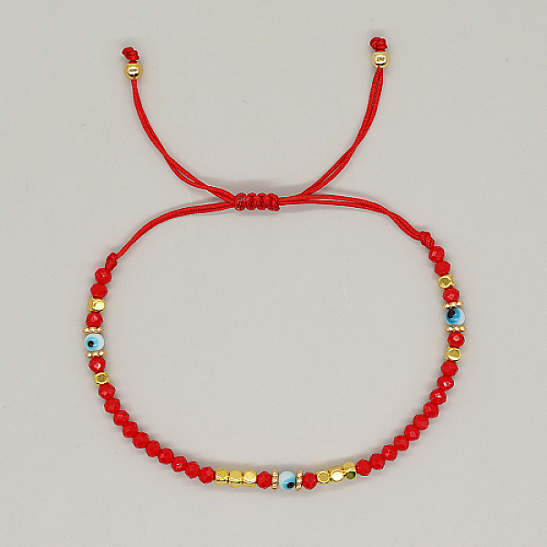 

PandaHall Adjustable Lampwork Evil Eye Braided Bead Bracelets, Red, 11 inch(28cm) Lampwork Evil Eye Red