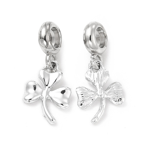 

PandaHall Rack Plating Alloy European Dangle Charms, Large Hole Pendants, Clover, Platinum, 26mm, Clover: 17x12x2mm, Hole: 4.5mm Alloy...
