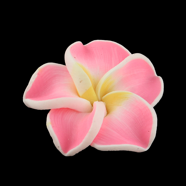 

PandaHall Handmade Polymer Clay 3D Flower Plumeria Beads, Pink, 15x8mm, Hole: 2mm Polymer Clay Flower Pink