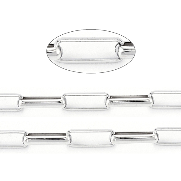 

PandaHall 304 Stainless Steel Box Chains, Drawn Elongated Cable Chains, Unwelded, with Spool, Stainless Steel Color, Link: 14x5x2.5mm, about...