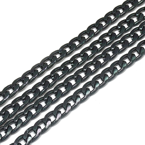 

PandaHall Unwelded Aluminum Curb Chains, Black, 10.8x7.2x2mm Aluminum Black