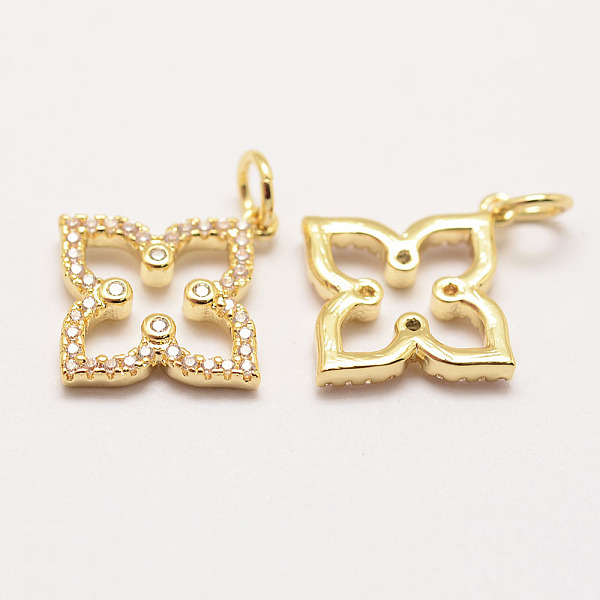 

PandaHall Brass Micro Pave Grade AAA Cubic Zirconia Pendants, Long-Lasting Plated, Flower, Cadmium Free & Nickel Free & Lead Free, Real 18K...
