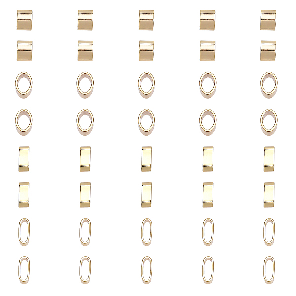 

PandaHall CHGCRAFT 40Pcs 2 Styles Brass Slide Charms/Slider Beads, For Leather Cord Bracelets Making, Oval, Real 18K Gold Plated...