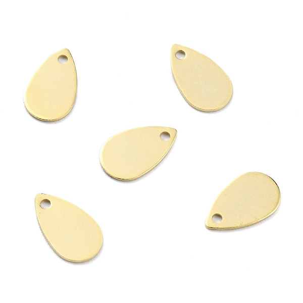 

PandaHall Brass Charms, Teardrop, Real 24K Gold Plated, 10x6x0.5mm, Hole: 1mm Brass Teardrop