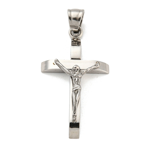 

PandaHall 304 Stainless Steel Pendants, Cross with Jesus, Stainless Steel Color, 33x18.5x7mm, Hole: 6x5.5mm 304 Stainless Steel Cross