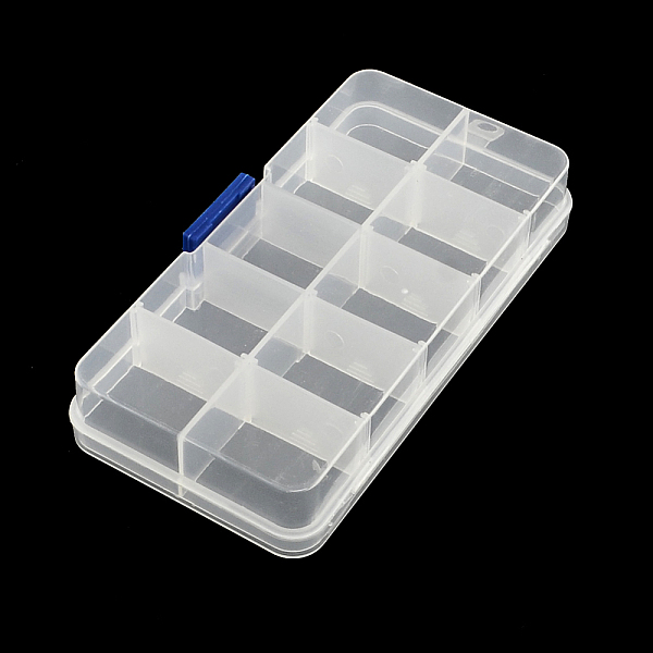 

PandaHall Rectangle Plastic Bead Storage Containers, Adjustable Dividers Box, 10 Compartments, White, 6.8x12.9x2.2cm Plastic Rectangle White